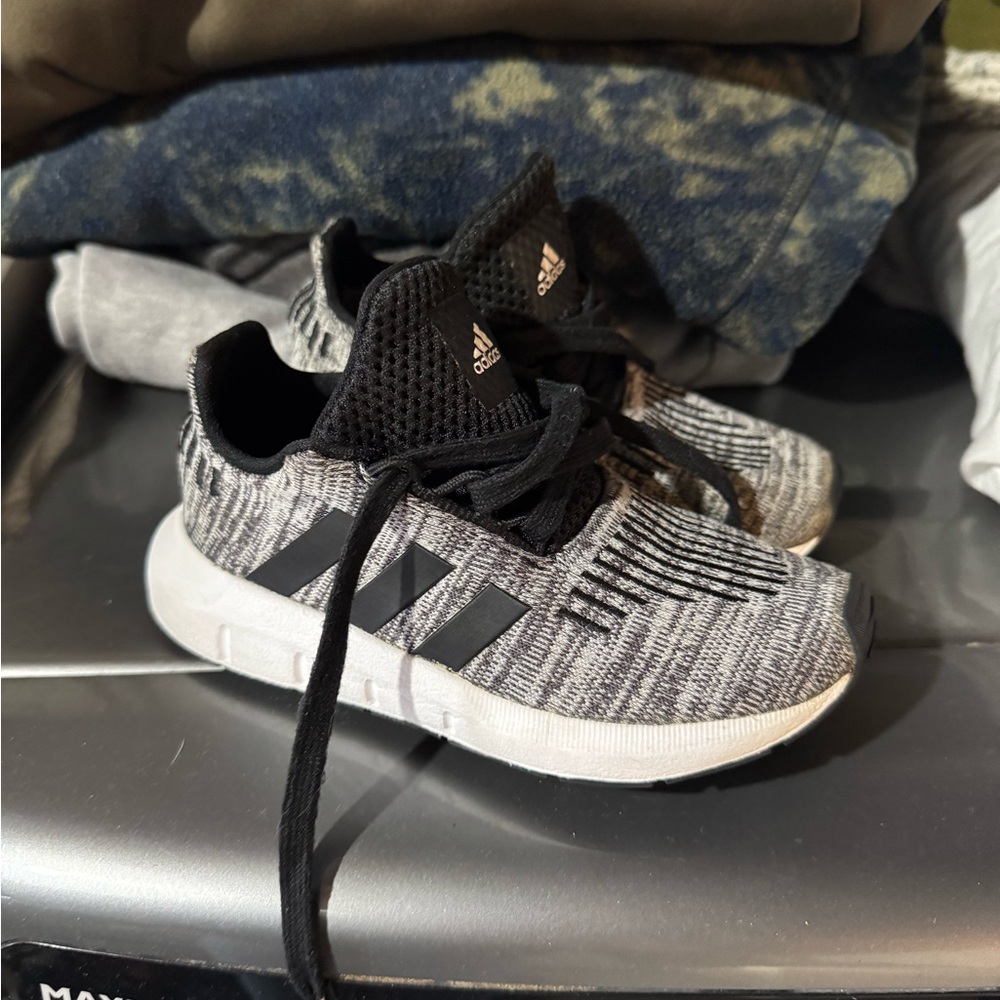 Adidas Kids Black and White Sneakers